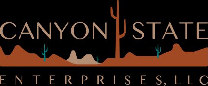 Canyon State Enterprises, LLC — primary wordmark with desert landscape